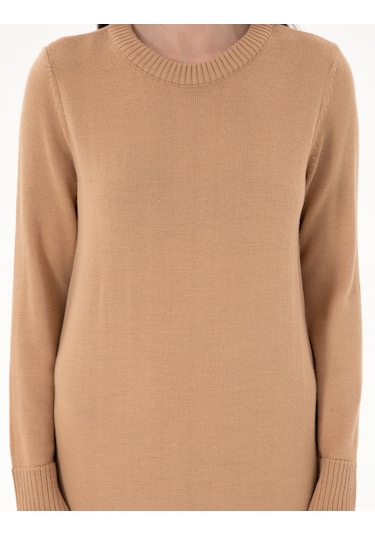 Pierre Cardin Kadın Bej Melanj Elbise Triko 50300115-vr156 Bej Melanj