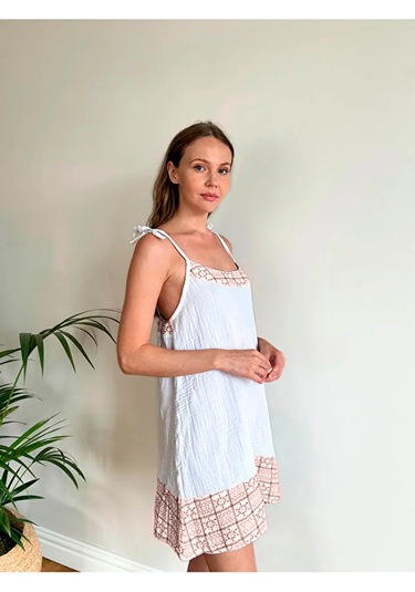 Süper Hafif %100 Pamuk 2 Katlı Müslin Gecelik Gecenin Vazgeçilmezi Nefes Alır Gots Sertifikalı Bordo