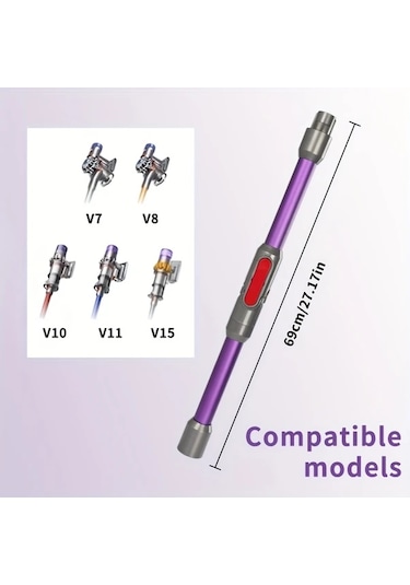 Fochsia 1pc Quick Release Uzun Süpürge Wand Uzantısı  V7 V8 V10 V11 V15 Uyumlu