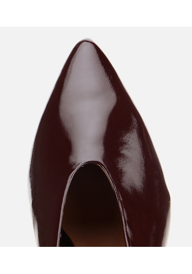 Hotiç Kadın Rugan Deri Bordo Yumuşak Dokulu Kalın Topuklu Ayakkabı 01ayh315500a780 Bordo