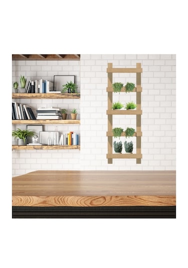 Modern Duvar Bitki Askısı İç Mekan Dekoratif Saksılık - 3 Katlı Dekoratif Bitki Rafı Duvara Monte Raflı Saksı