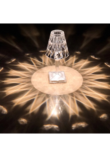 Hfambition Modern Usb Masalı Kristal Masa Lambası - 3000k/6000k Sıcak Soğuk Işık, St001 Model, Ampul Dahil