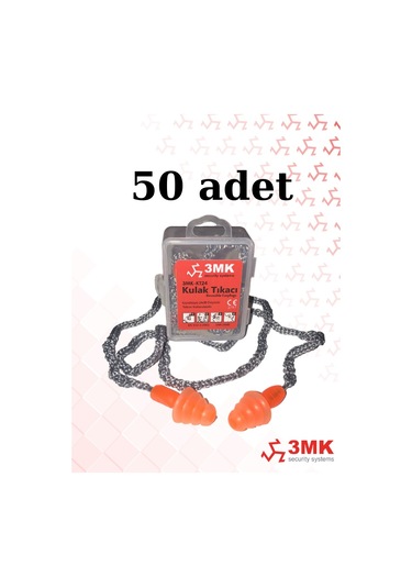 3mk-kt24 Çam Tipi Kordonlu Kulak Tıkacı 50 Adet