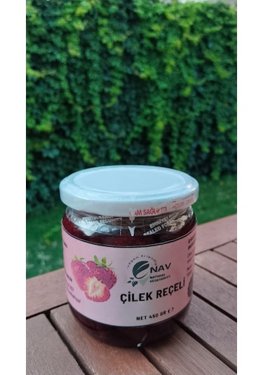 Nav Çilek Reçeli Ev Yapımı Katkısız Cam Kavanoz 450 G