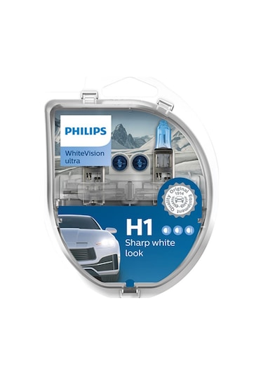 Philips Whitevision Ultra H1 Beyaz Far Ampul Seti + 2 Adet T10 Park Ampul