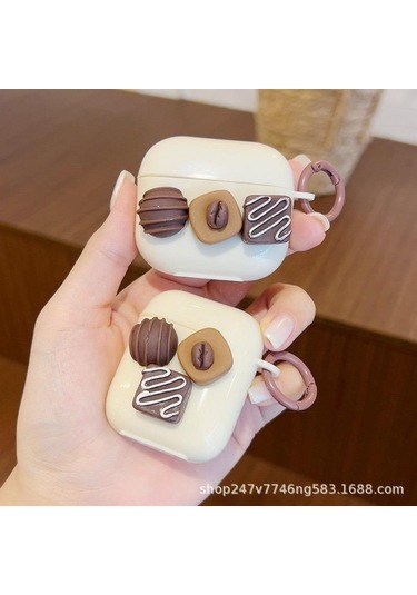 Apple Airpods 3. Nesil İle Uyumlu Kılıf Kalp Leopar Taş Kiraz Desenli Fiyok Tutmalı Kılıflar 5