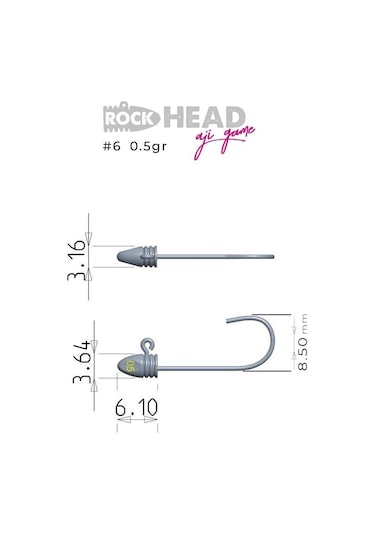 Rock-head 6no Aji Game Jighead 1 Gr 1 Gr