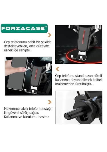 360 Derece Döner Havalandırma Araç İçi Telefon Tutucu - Fc806