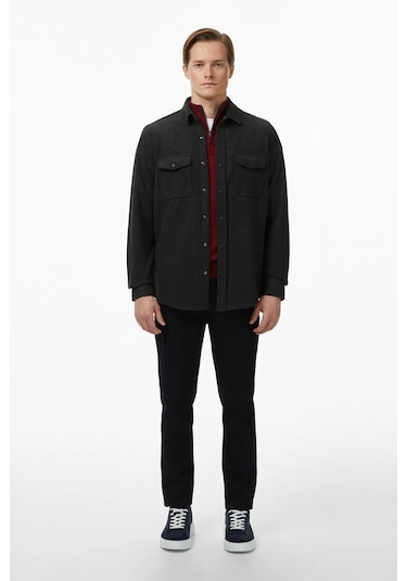 Nautica Erkek Bordo Classic Fit Kazak-12047 Bordo