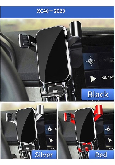 Qingmipy Volvo Xc40 2020-2021 Sol Sürücü İçin Gümüş Renkli Alüminyum + Plastik Kuvvetli Havalandırma Çıkışlı Telefon Tutucu