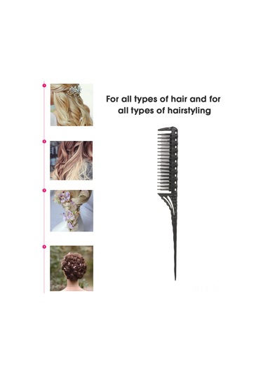 Lemestar Saç Stili Oluşturucu: Üç Satır Farklı Uzunlukta Dişli, Kök Bölümüne Saç Taşıyan, Döküm Ve Bölümlendirme İçin Penti Pembe