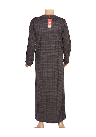 Hesna Kadın Nurel Büyük Beden Kışlık Kare Çıtçıtlı Kahve Pardesü Kahverengi