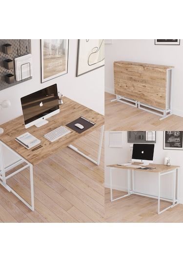 Fahrettin Küçük Worklife Katlanabilir Çalışma Masası Bilgisayar Masası Çizim Masası Work001  Beyaz71