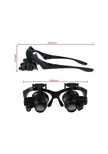 Nikula-Gözlük Modeli 10X 15X 20X 25X Lens.2Led  Işıklı.Büyüteç