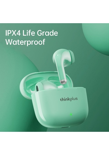 Qingmipy Lenovo Lp40 Pro Bluetooth 5.1 Kulaklıklar - Yarı Girişli Spor Kulaklıkları, 13mm Çift Frekanslı Hareketsiz Bobin, Uzun Pil Ömrü, Yeşil