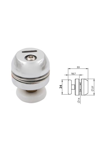 Panel Duş Duşakabin Eksantrik Metal Rulman Tekerleri Gümüş