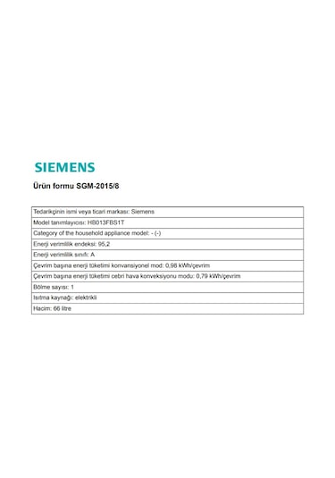 Siemens HB013FBS1T Paslanmaz Çelik Ankastre Fırın