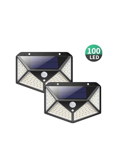 Cbtx Bahçe Aydınlatma 2 Adet 100 Led Açık Veranda Güneş İndüksiyon Duvar Lambası Ayarlanabilir Balkon Bahçe Aydınlatma Küçük Sokak Lambası