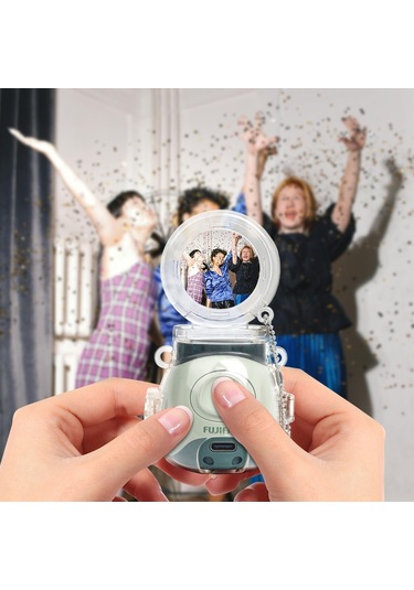 Sones Fujıfılm Instax Pal Crystal Sert Kılıflı Kamera Çantası Omuz Askılı Şeffaf