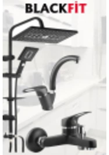 Siyah Robot Yağmurlama Tepe Duş Seti Tasarruflu Duş Başlığı Banyo Lavabo Siyah