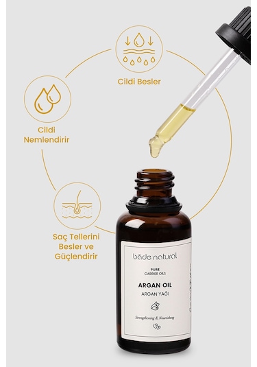 Bade Natural Soğuk Sıkım Argan Yağı 30 ML
