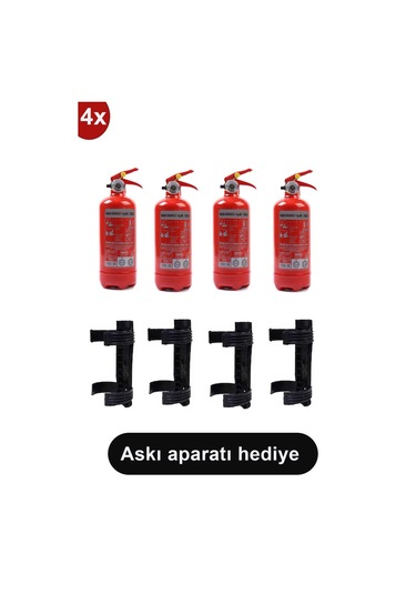 Yangın Tüpü Söndürücü Askısı Plastik 4 adet , 1 kg 4 Adet Araç Tü
