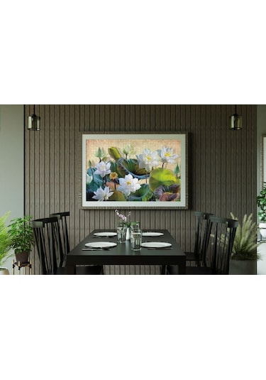 Nova Puzzle 1000 Parça Beyaz Nilüfer Çiçekleri Puzzle