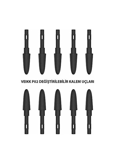 Veikk A50, A15 Ve A15 Pro Grafik Tablet Kalemi İçin 10 Adet Uç