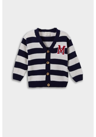 Defacto Erkek Bebek Düğmeli Çizgili Hırka C8857a525aunv241 Lacivert