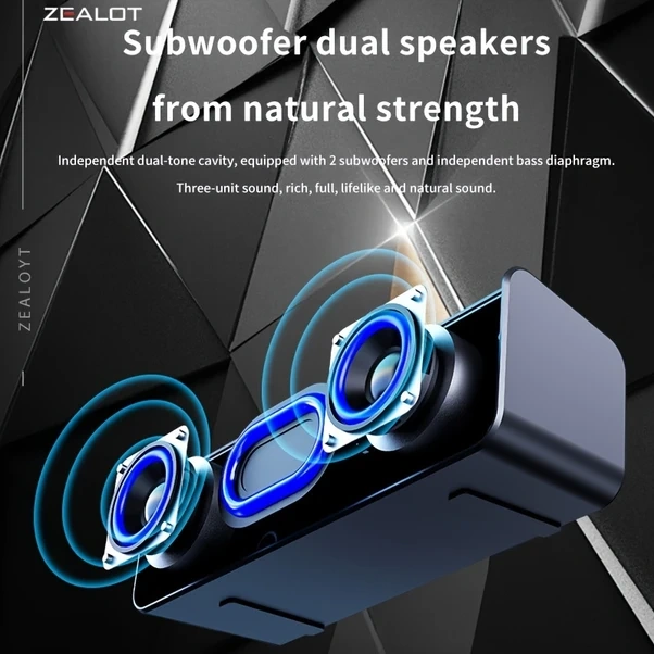 Willowhaven 2023 Zealot S31 10w Kablosuz Hoparlör Taşınabilir Ses Sistemi Siyah