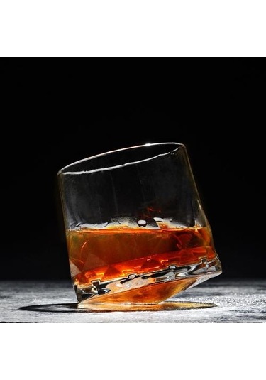 1 Adet Eski Moda Viski Kaya Cam Elmas Kalın Ağır Komik Döndür Viski Tumbler Xo Bira Gözlük Şarap Bardak Eski Moda Cam Altın