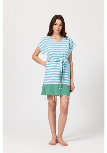 Mulberry Miya Tunik Plaj Elbisesi %100 Pamuk Yeşil