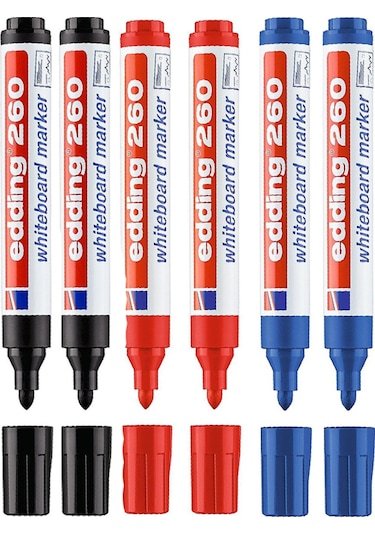 Edding 260 Beyaz Tahta Kalemi 6'lı
