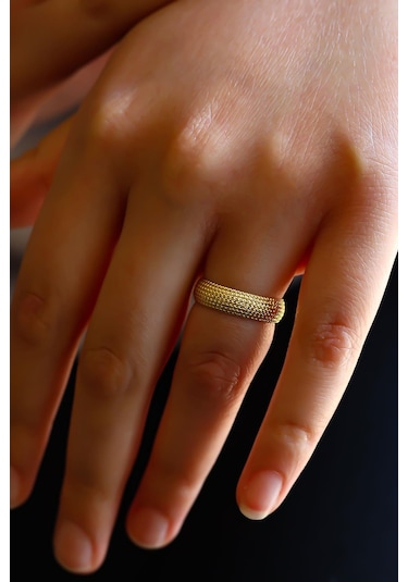 Semiz Altın Lazerli Taşsız Altın Alyans