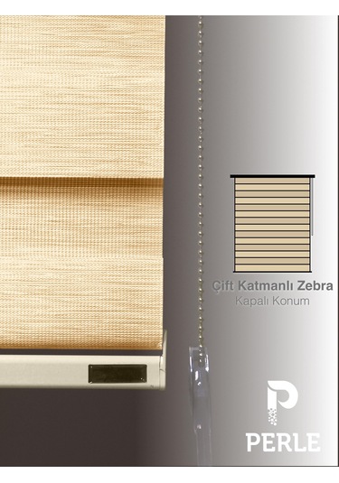 Br Perle Fil Dişi Renk Bambu Stor Zebra Perde Yüksek Kalite Alüminyum Kasa Fildişi