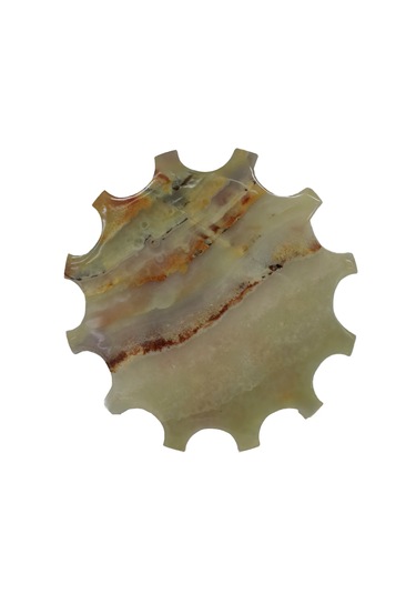 Oniks Doğal Taş Teslim Taşı - 15 Cm Çapında El Yapımı Özel Tasarı