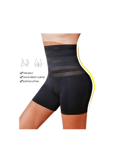 Merry See Karın Ve Göbek Sıkılaştırıcı Basen Dikleştiricili İnceltici Toparlayıcı Korse Şort Siyah