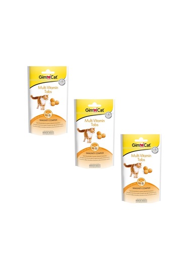 Gimcat Multi-Vitamin Tabs Kedi Ödül Tableti 3 x 40 G
