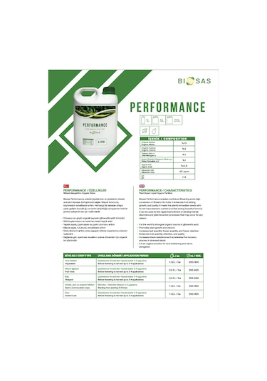 Biosas Performance 5 Lt Bitkisel Menşeli Sıvı Organik Gübre 5 L