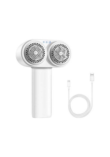 Bosphorusboutique02 İki Uçlu Kuru Top Dürtme Aleti, 3 Vites, 6 Bıçak, Kalın Kafes, 2000mah Li-pil, Beyaz Beyaz