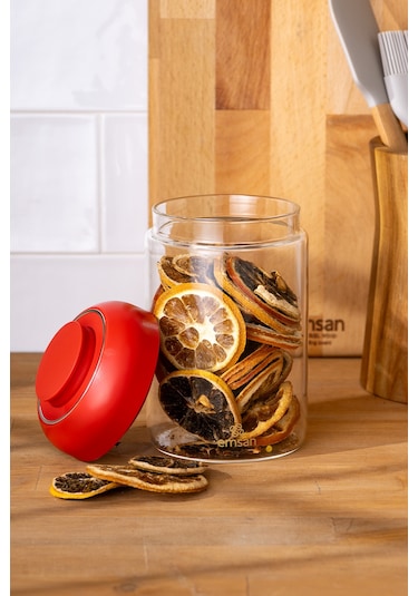 Emsan Simple Saklama Kavanozu 870 ML Kırmızı