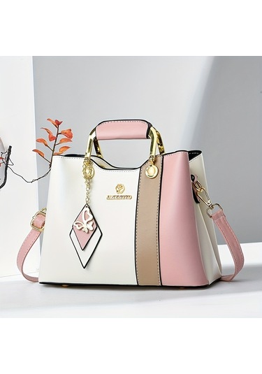 Kadınlar İçin Trendy Kontrast Renkli Tote Çanta