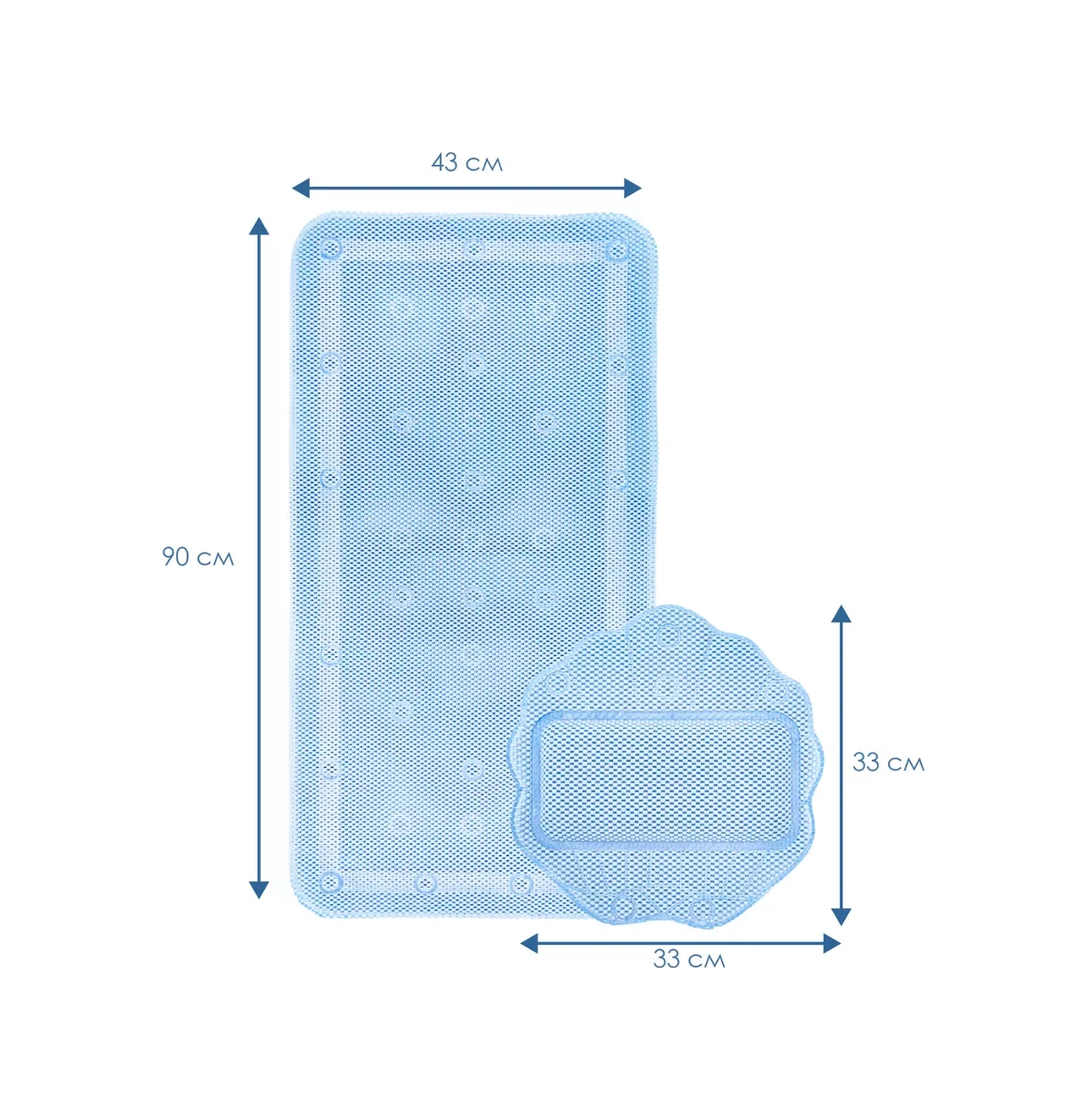 Vılına Banyo Seti Paspas Ve Yastık 200291582 Mavi