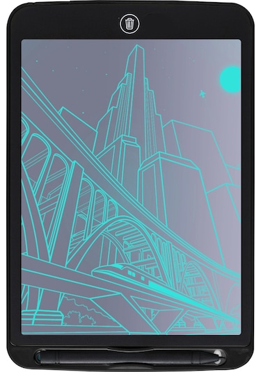 Hombey 10.5 İnç Lcd Tek Renkli Çizim Tahtası - Çocuklar İçin Tuval - Tek Tuşla Silme Ve Kilitleme Özelliği - Taşınabilir Akıllı Siyah Tahta Cr2025 Pil Dahil Siyah