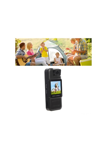 Geeroyoo Giyilebilir Mini Kamera 4k Çözünürlük 130 Geniş Açı 180 Döner Lens Hareket Algılama Döngü Kayıt 1.3" Ekran Sırt Klipsi