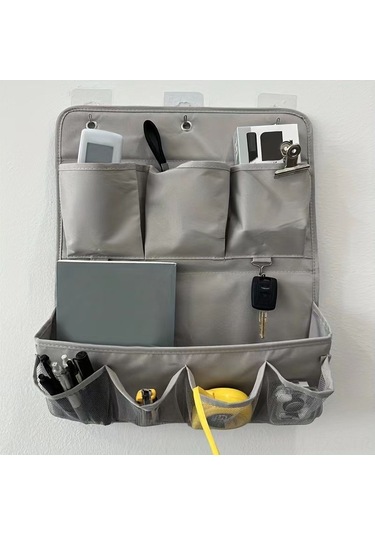 Fosenze Duvarlı Kumaş Depolama Çantası - Yatak Odası/kolej İçin Telefon Ve Küçük Eşyalar İçin İki Seviyeli Siyah Duvar Asağı