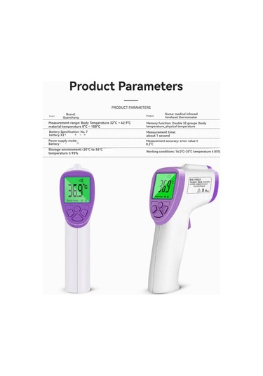 Xiyyadms Dijital Lcd İzoletli Vücut Sıcaklığı Ölçer, 3-5cm Mesafede, 0.5sn Yanıt Süresi, Güneş Işığı Ekranı Yetişkin/çocuk