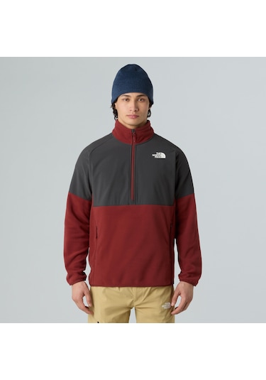 The North Face M Glacier Heavyweight 1/2 Zip Erkek Polar-30479 Bordo