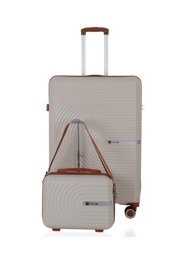 Mçs Polipropilen 2li Valiz Seti Büyük & Makyaj V374 S24sy1000076-set 11139 Kemik/kahverengi Kemik - Kahverengi