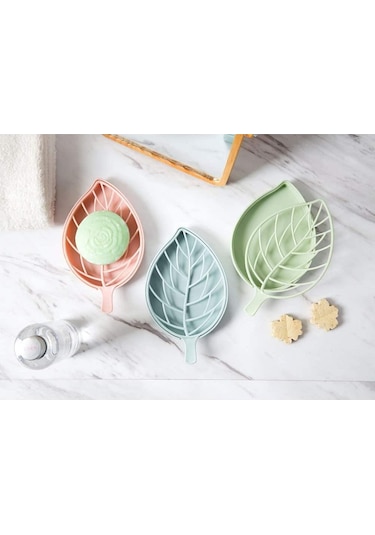 Yaprak Tasarımlı Dekoratif Izgaralı Sabunluk Yeşil